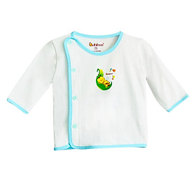 Áo sơ sinh cho bé Babiboo áo bác sĩ tay dài viền màu, vải cotton mềm mịn BB01