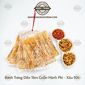 Bánh tráng dẻo tôm cuốn hành phi (Xâu 10/túi)  cực ngon bánh tráng Ngọc Trinh