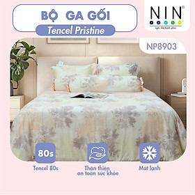 Mua  LỤA TENCEL SIÊU MÁT LẠNH  Bộ 5 món ga gối Tencel Pristine NP8903 nhiều size 100% tencel 80s chính hãng 1m2x2m  1m4x2m  1m6x2m  1m8x2m  2mx2m2