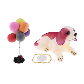 2pcs Car Interior Dashboard Ornament Adornment Decoration - Balloon+Dog