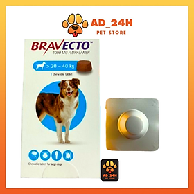 BRAVECTO diệt ghẻ, ve rận, bọ chét (chó 20-40kg) 