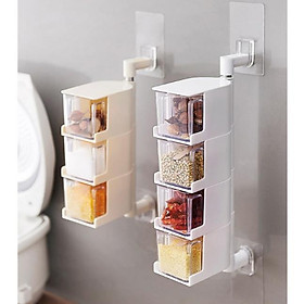 Mua Hộp đựng gia vị 4 tầng xoay thông minh treo tường cao cấp- GIAO MÀU NGẪU NHIÊN