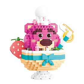 Bộ xếp hình đồ ăn Strawberry Bear- Mô hình lắp ráp gấu 16352 - BALODY (giao mẫu ngẫu nhiên)
