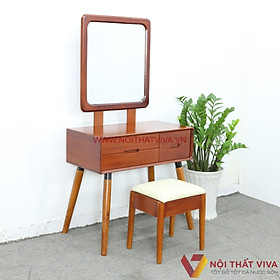Mua Bàn Trang Điểm Gỗ Tự Nhiên Hiện Đại Chân Choãi Màu Xoan Đào Đẹp Giá Rẻ