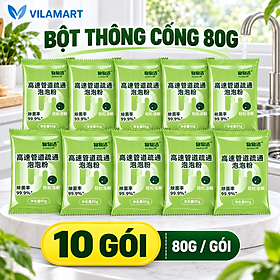 Bột Thông Cống Sinh Học 80g – Hỗ Trợ Thông Tắc Bồn Cầu, Bồn Rửa Bát, Làm Sạch Và Khử Mùi Đường Ống - 10 gói