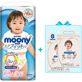 Tã Quần Cao Cấp Moony Nhật Bản bé gái XL38 Tặng 8 miếng Moony Natural cùng