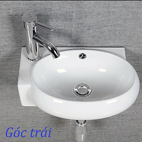 Lavabo Treo Góc Nhỏ Gọn KAZTA KZ-CL10GC- Lòng chậu hình Oval
