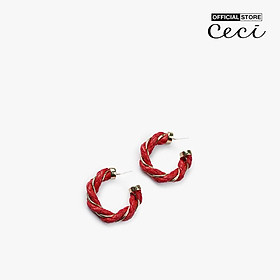 CECI - Khuyên tai nữ khoen tròn dạng hở xoắn dây độc đáo CC1-07000138