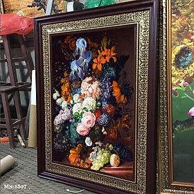 Tranh hoa treo tường phong cách cổ điển Châu âu. Tranh in trên chất liệu vải canvas cao cấp, khung gỗ composit. MS 4507