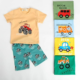 Bộ Ngắn tay cotton 100% mềm mịn Minky Mom cho bé trai từ 5-19kg