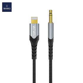 Cáp Chuyển Đổi Âm Thanh Wiwu YP02 Lighning sang Aux, Thiết kế Dây Bện Nyclon Chất Lượng Cao- Hàng Chính Hãng