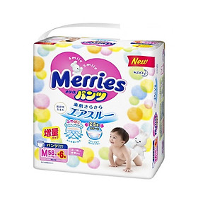 Bỉm - Tã quần Merries size M 64 nội địa thêm miếng (Cho bé 6 - 11kg)