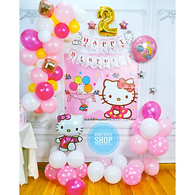Backdrop phông nền bong bóng sinh nhật Kitty