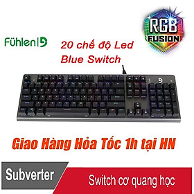 Mua Bàn phím cơ gaming Fuhlen S Subverter đèn led RGB - Blue Switch Black - Chính hãng - Có tem Ninza chống hàng giả