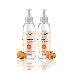 Combo 2 chai Xịt Phòng Tinh Dầu Bưởi Úc Hữu Cơ Organic 24Care 100ML/Chai - Kháng khuẩn - Khử mùi hôi - Đuổi muỗi, côn trùng - Hương thơm thư giãn.