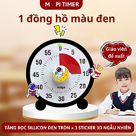 Đồng hồ Pomodoro học bài tập trung, Mopi timer MP038 quản lý thời gian trẻ em, đồng hồ hẹn giờ mini đa năng - Đồng hồ MP038 đen