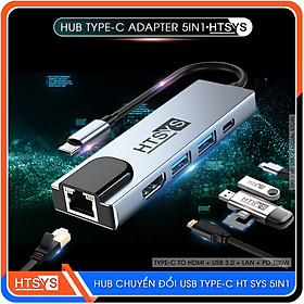 Mua Hub Chuyển Đổi USB Type C HT SYS 5 in 1 To HDMI  USB 3.0  Lan  PD 100W - Hàng Chính Hãng