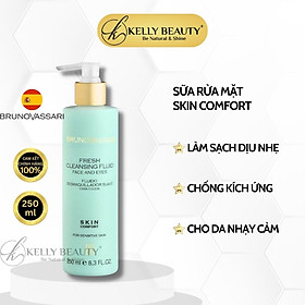 Sữa Rửa Mặt Cho Da Nhạy Cảm Skin Comfort Fresh Cleansing Fluid - Bruno Vassari | Kelly Beauty