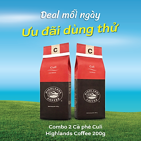 Combo 2 gói Cà Phê Rang Xay Culi Highlands Coffee (200g)