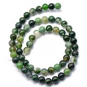 6MM Natural Gemstone Round Loose Beads Green  Agate Beads Strand 15