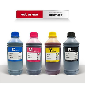 Hình ảnh Bộ 4 CMYKb_Mực nước máy in màu cho BROTHER T300, T310,T500, T510W, T700,T710W, T810W, T910W, T4000, T4500DW-Chai 1L