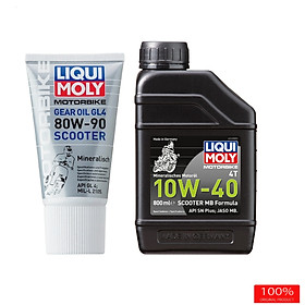 Combo Nhớt Liqui Moly 10W-40 Scooter MB Formula 800ML+ Hộp số liqui 150ML  dành cho xe ga