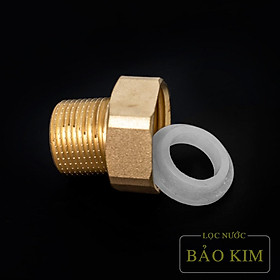 Rắc co thau, đuôi đồng hồ nước ren trong 34 (1'') ren ngoài 27 (3/4'') | Hàng chính hãng