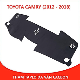 Thảm taplo ô tô Toyota Camry loại da vân cacbon chống nắng, chống nứt vỡ taplo