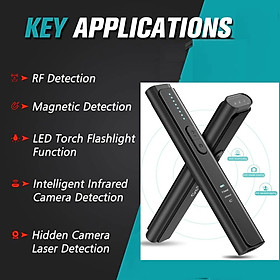 Mua ROGTZ - Máy Dò WT16 Phát Hiện Camera Máy Ghi Âm Nghe Trộm Thiết Bị GPS Dò Sóng Wifi Dò Sóng RF Phát Hiện Tự Động 6 Cấp Độ Nhạy Phạm vi dò rộng 10-15m Cổng Sạc Type-C Angten Đa Hướng Pin Lithium 3.7V/200mA 15 giờ Màn Hình Hiển Thị - Hàng Chính Hãng