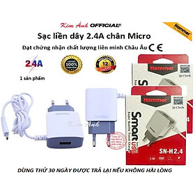 Mua Sạc liền dây Ham Chính Hãng  dòng điện 2.4A  CÓ THÊM 1 CỔNG USB  Hàng Chính Hãng