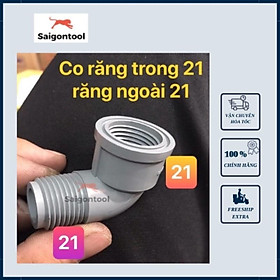 Mua Co Cút Góc Ren Trong/Ngoài phi 21 - Nhựa PVC  phụ kiện ống nước có răng