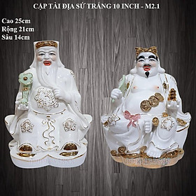 Mua Cặp tượng thần tài ông địa sứ trắng 10 inch - M2.1