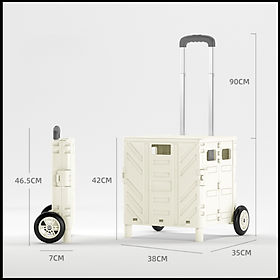 Mua Xe Đẩy Hàng Gấp Gọn Có Bánh Xe. Thùng Đựng Đồ Di Động Siêu Thị Tiện Ích