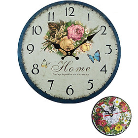 Đồng hồ treo tường Vintage size 30cm DH19 mẫu mới tặng 1 đồng hồ (DH59-12cm) để bàn trang trí