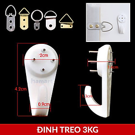 COMBO 2 Đinh 4 Chân Móc Nhựa Treo Tường Đinh Treo Tranh Ảnh Tiện Lợi Chịu Lực 3-5kg - COMBO 2 Đinh Móc-M Vừa