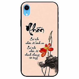 Ốp lưng in cho Iphone Xr Mẫu Thư Pháp Nhẫn Nền Hồng