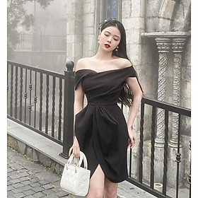 QUẢNG CHÂU Đầm đi tiệc trễ vai tà chéo, ôm body sang chảnh CAO CẤP