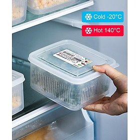 Set hộp thực phẩm 2 lớp bảo quản tủ lạnh, dùng được trong lò vi sóng Nakaya 1.1L - Hàng nội địa Nhật Bản (#Made in Japan)