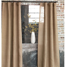 Rèm cửa vải LUCYA18-4 có thanh treo hợp kim nhôm màu gỗ đầu đài hoa  - cao cố định 1m2