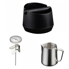 Kitchen Bar DIY Expresso Frothing Jug with Thermometer + Coffee Knock Box
