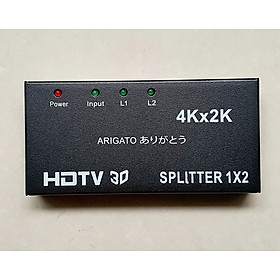 Bộ Chia HDMI 1 Ra 2 ARIGATO Hỗ Trợ 4K - Hàng nhập khẩu