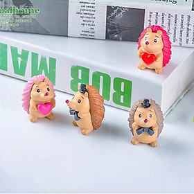 Phụ kiện Nhím ôm tim dễ thương, trang trí tiểu cảnh, mô hình cây cảnh