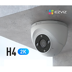 Camera Wifi Ezviz Dome H4 3MP 2K đàm thoại 2 chiều, ghi hình màu ban đêm - hàng chính hãng