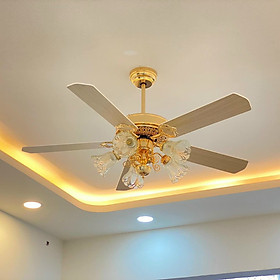 Mua Quạt trần đèn chùm hiện đại phòng khách  điều khiển từ xa đèn chùm trang trí hiện đại êm gió thoáng mát QTD