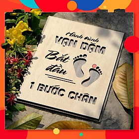 Mua Tranh gỗ treo tường - Hành trình vạn dăm bắt đầu bằng 1 bước chân - CRN -01