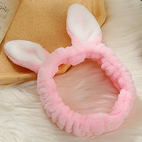 Băng Đô Rửa Mặt Bờm Cài Tóc Dễ Thương Cute Tai Thỏ Vải Nhung Dày
