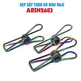 Kẹp sắt hình M&G ABSN2683 dạng lớn thân sắt màu lam