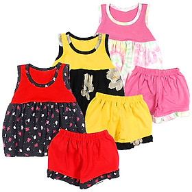 Bộ thun quần bí áo ba lỗ cho bé gái từ 1 tuổi đến 7 tuổi 06181