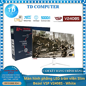 Mua Màn hình Phẳng Tràn viền Gaming 24inch VSP V2408S  TRẮNG  (23.8  IPS FHD 75Hz  HDMI+VGA)  - Hàng chính hãng TECH VISION phân phối