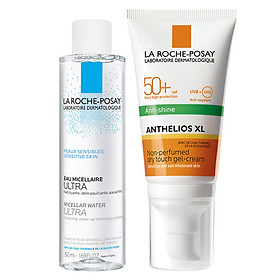 Bộ Đôi Kem Chống Nắng Kiểm Soát Bóng Nhờn La Roche-Posay Anthelios Dry Touch SPF 50+ 50ml Và Nước Tẩy Trang Micellar Water Cho Da Nhạy Cảm Micellar Water 50ml